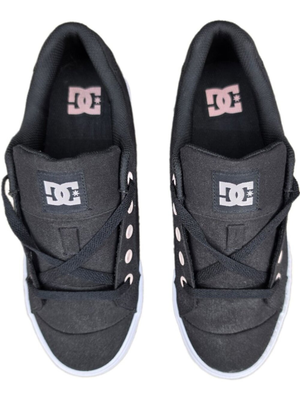 DC Shoes Chelsea Womens 9 Black Pink Skate Sneakers NWOB - Picture 3 of 12
